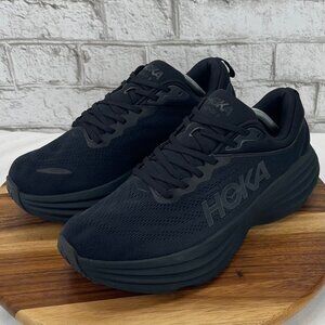 Hoka One One Bondi 8 Mens Sz. 11.5 D Triple Black Running Shoes 1123202 BBLC
